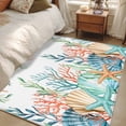 thumbnail image 5 of Summer Beach Washable Area Rugs 2.7'x5', Ocean Colorful Coral Shell Seaweed Starfish Low Pile Throw Living Room Rug Non-Slip Sturdy Edge Binding Carpet for Indoor Entryway Bedside Kitchen, 5 of 9
