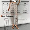 thumbnail image 3 of Mifsaly Womens Petite Dress Pants Striped Cotton Linen Straight Leg Pant Business Casual Work Trousers Office Going Out Fashion Workwear with Pockets, 3 of 6