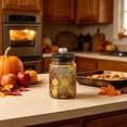 thumbnail image 3 of Decorative Vintage Glass Storage Jar with Airtight Lid and Pumpkin Knob 6 Inch Canister for Fall Thanksgiving Table Centerpiece Kitchen Countertop Display, 3 of 3