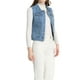 thumbnail image 4 of Chaleco sin mangas de mezclilla lavado para mujer Inspire Chic con botones y bolsillos azul claro 3XL, 4 of 6