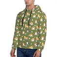 thumbnail image 3 of Daiia Shiba Inu Dog And Flower for Men's Fashion Hoodies & Sweatshirts with Kangaroo Pocket Hooded Sweatshirt Breathable & Moisture Wicking-Large, 3 of 7