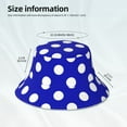 thumbnail image 4 of Daiia Blue And White Polka Dot Pattern Bucket Hat - Trendy Cotton Sun Hat for Beach, Golf, Fishing - Fun Outdoor Vacation Boonie for Men and Women, 4 of 9