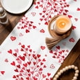 thumbnail image 3 of Valentine's Day Table Runner - 120 Inch Long Red Gnomes Love Roses Romantic White Cotton and Linen Blended Dress Scarves Farmhouse Table Runner for Kitchen Dining, Coffee Table, 13" x 120", 3 of 8