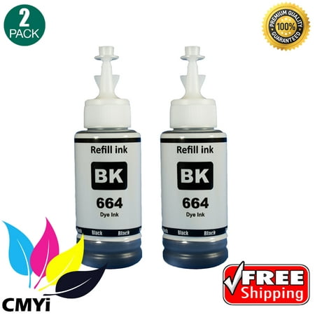 CMYi Compatible Epson 664 / T664120 EcoTank Black Ink Bottle 2-Pack