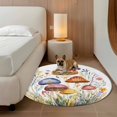 thumbnail image 2 of Spring Botanical Round Area&nbsp;Rug 3ft Farm Rustic Wildflower Leaves Watercolor Mushroom Non-Slip&nbsp;Washable Circle Rugs Soft Felt Indoor Floor Mat for Bedroom Kitchen Living Room Bathroom, 2 of 9