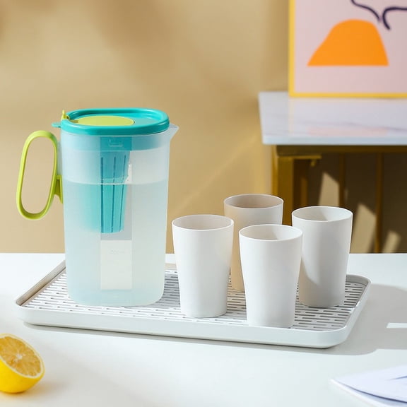 AuroraX Sun Tea Pitcher Plastic Jar , Lemonade Half Gallon Plastic Water Pitcher with Lid and A Handle Leakproof Airtight BPA Free Filtered Water Pitcher for Refrigerator for Wedding Party