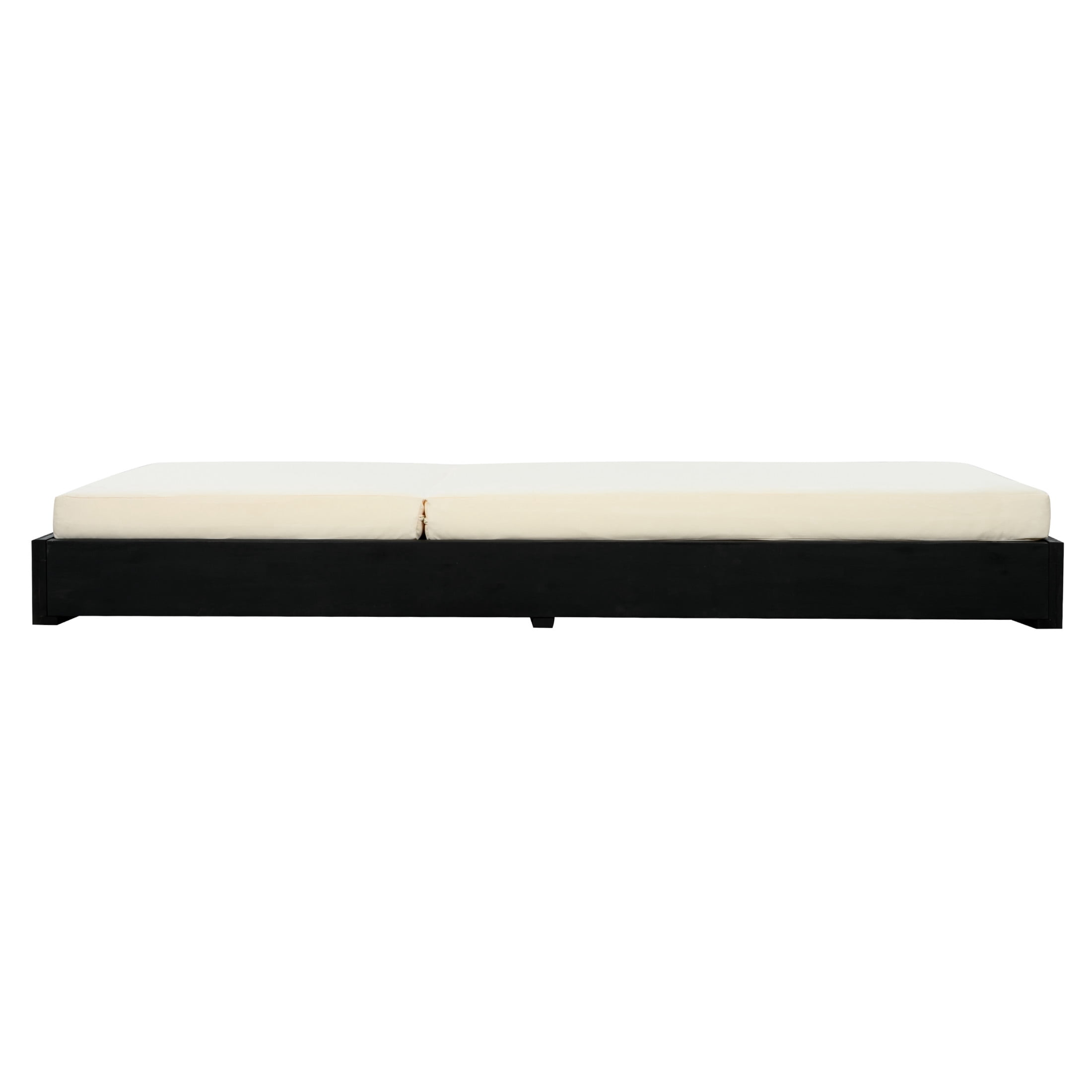 Christopher Knight Home 2PCS Outdoor Chaise Lounge & Side Table Set, Adjustable Back, Black+Cream