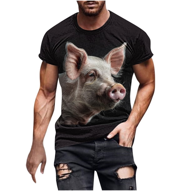 Camisetas de Manga Corta para Hombre Imprimir Casual Camiseta de Cuello Redondo, Camisetas de Manga Corta para Hombre Casual