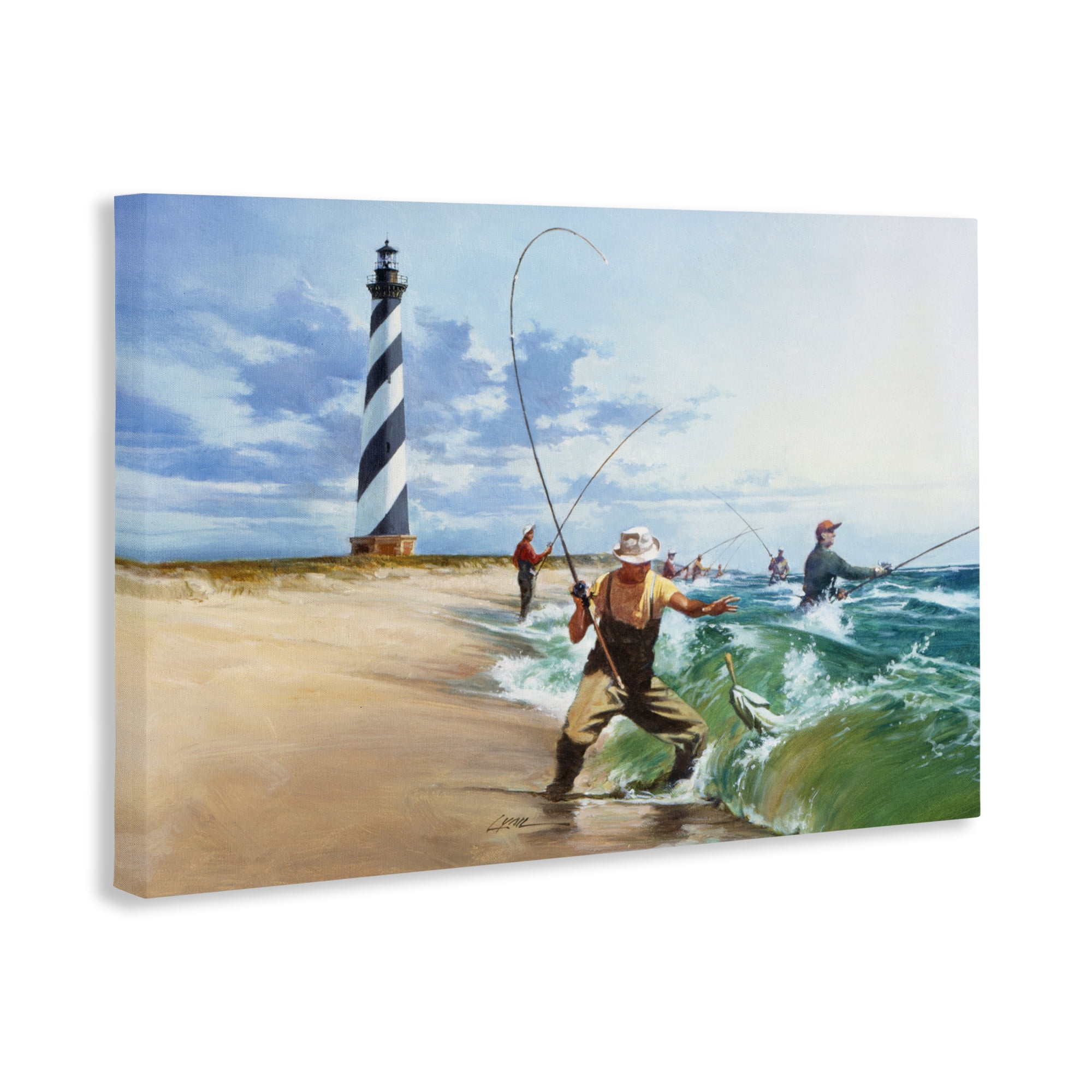 Cape Hatteras Fishermen Canvas Wall Art, design by Wind River Studios