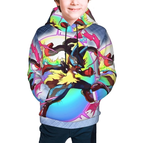 Youth Cartoon Hoodie Fashion Long Sleeve Kids Pullover Coat Casual Hoody Hooded Sweatshirts for Boys Girls
