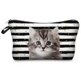thumbnail image 1 of Jom Tokoy-bolsa organizadora de cosméticos para mujer, neceser negro puro con estampado de gato bonito, bolsa de maquillaje de marca a la moda LIUWENJING unisex, 1 of 2