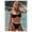 Style 1-Black, variant on Women's Triangle Top High Cut Bikini with Colorful Beaded Detail