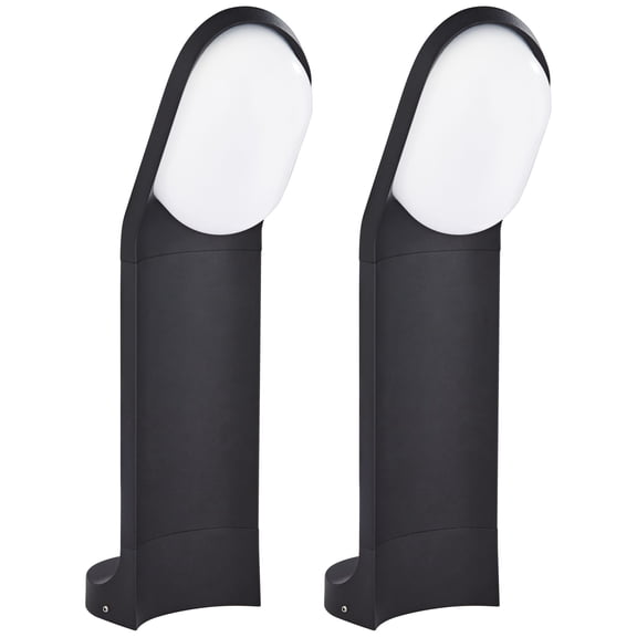 John Timberland Marketa 19 1/2"H Black LED Landscape Bollard Lights Set of 2