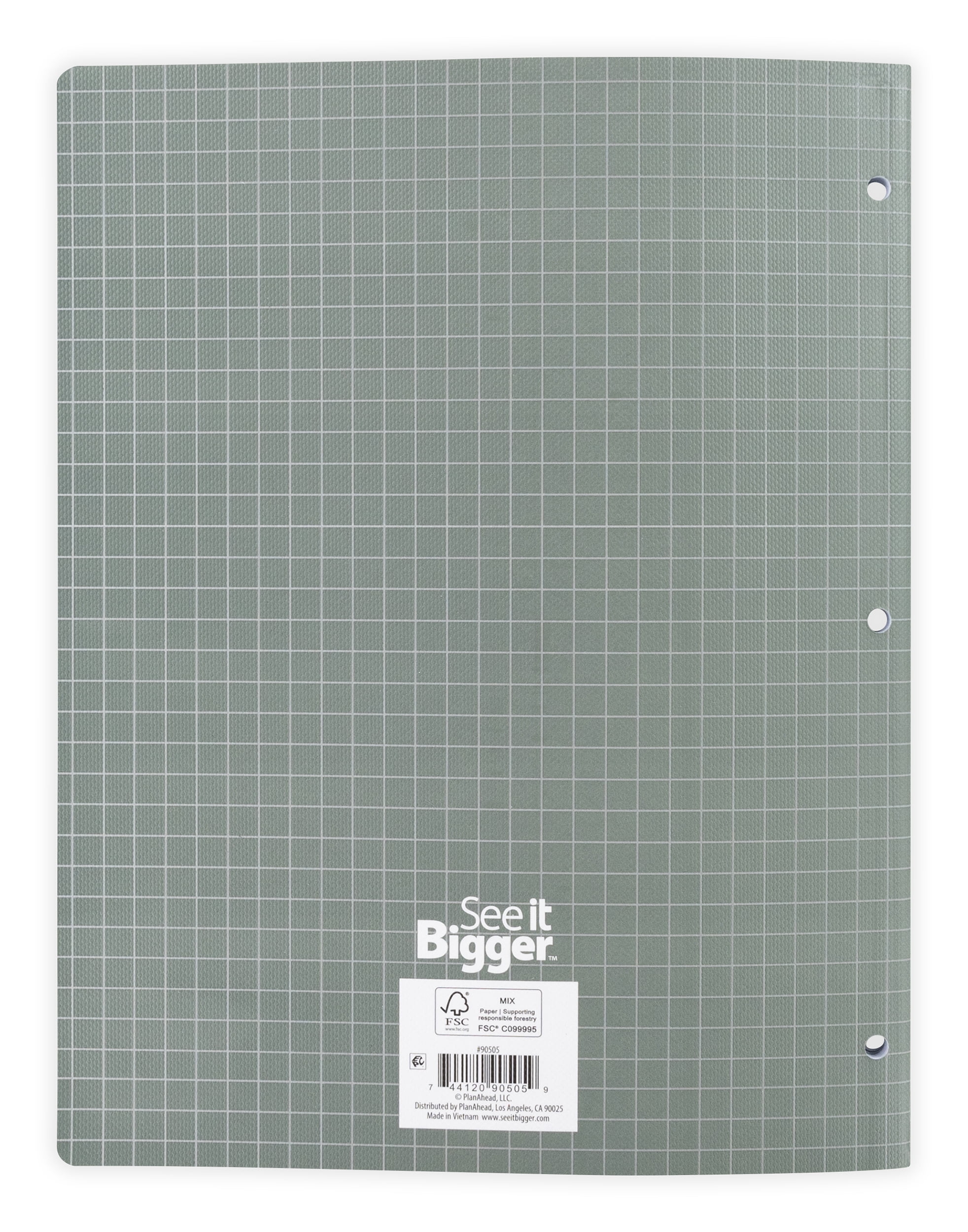 See It Bigger Monthly Planner, Large (8.5” x 11”), Grey, 2-Year: Apr 2026 - Mar 2028