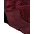 thumbnail image 5 of MODA NOVA Lace Shrug Bolero for Juniors Satin Panel Open Front Crop Cardigans Burgundy XS, 5 of 6