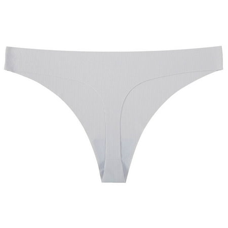uublik No Show Panties for Women Seamless Stretch Sexy Lingerie Thong Panties Underwear Women Seamless Gray