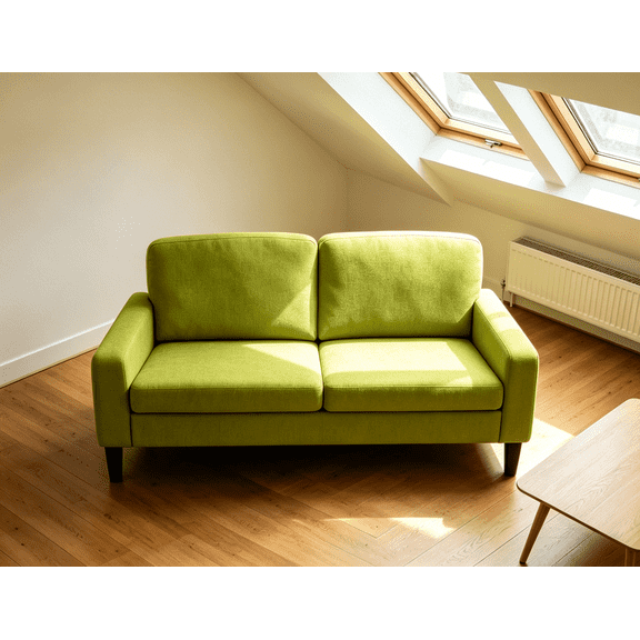 Alexent Compact 2-Seater Loveseat with Removable Armrests and Resilient Foam Cushions, Green