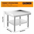 thumbnail image 5 of Stainless Steel Work Table, 24"x28"x24" Prep Table with Wheels & Adjustable Legs,Grill Stand Table,Heavy Duty Food Prep Worktable for Commercial Kitchen Restaurant, 5 of 7