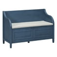 thumbnail image 3 of M optimized Retro Entryway Storage Bench with Removable Upholstered Cushion Safety Hinge Solid Wood Multi-functional Shoe Stool, 3 of 9