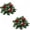 C001- A, variant on 12 Inch Set of 2 Artificial Holly Red Berries Pine Cone Candle Wreath, Christmas Outdoor Decor, Winter Decorations for Home, Seasonal Home Decor with Red Holly and Pine Cones,