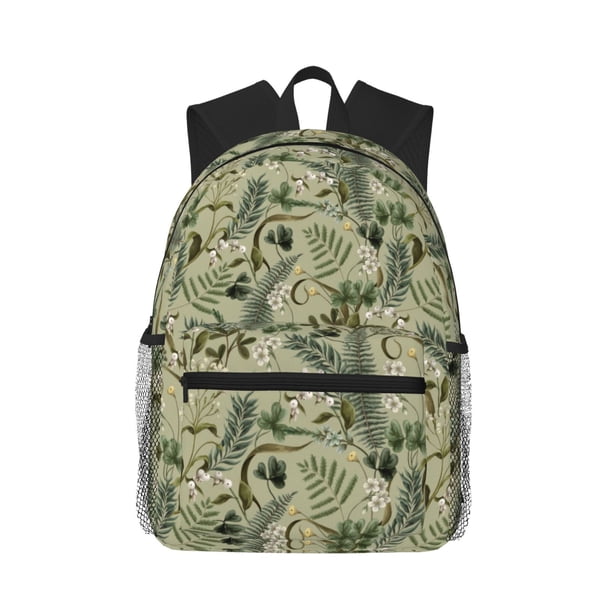 Disketp Tropical Plants Green Mochila Ligera Clásica con Múltiples Bolsillos, Mochila Casual para Hombre y Mujer, Ideal para Escuela, Trabajo y Viajes