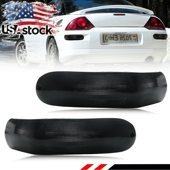 2PCS Smoked Lens  Rear Bumper Side Marker Light Turn Signal Light Turn Warning Lights Housings For 2000-2005 Mitsubishi Eclipse No Bulb/Socket Included
