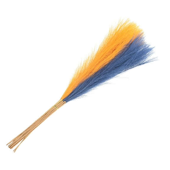 Uxcell 20Pcs Faux Pampas Grass,21"/55cm Fake Pampas Grass Decor,Blue/Gold