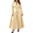 thumbnail image 2 of Ynynloco Women Suits 2 Piece Set Business Casual Dressy Oversized Blazer Jacket and High Waist Wide Leg Dress Pantsuits Formal Work Outfits, 2 of 6