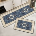 thumbnail image 6 of Two Piece Ethnic Kitchen Rug Set Non-Slip Absorbent Floor Mats - 15.75x23.62in & 15.75x47.24in Bathroom Sink Stove Anti Fatigue Machine Washable Door Mats, Multicolor Polyester Rugs, 6 of 6
