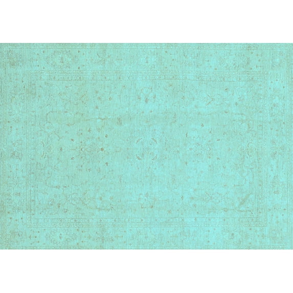 Ahgly Company Indoor Rectangle Oriental Light Blue Traditional Area Rugs, 2' x 5'