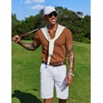 thumbnail image 4 of COOFANDY Men' Knit Shirts Knitted Polo Shirts for Men Short Sleeve Textured Daily Casual Wear Polos, 4 of 6