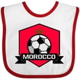 thumbnail image 3 of Inktastic Soccer Morocco Flag Banner Boys or Girls Baby Bib, 3 of 4
