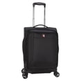 thumbnail image 3 of Swiss Tech 20in Softside Carry-on Luggage with 8-Wheel Spinner, Black, 3 of 14