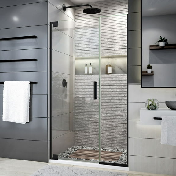 DreamLine Elegance Plus 39 3/4 - 40 1/2 in. W x 72 in. H Frameless Pivot Shower Door in Satin Black