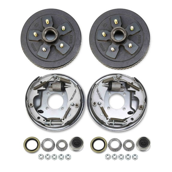 LIBRA Trailer Hub Drum Kits 5 on 5" B.C. w/10 x2-1/4 Hydraulic Free Backing Marine Brakes for 3500 Lbs Axle
