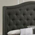 thumbnail image 4 of Pemberly Row Transitional Fabric Upholstered Camel Back Queen Bed Gray, 4 of 6