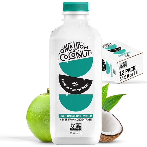 Once Upon a Coconut Premium Coconut Water - 1 Liter Bottle (Pack of 12)
