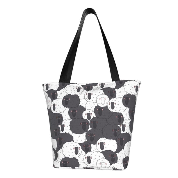 Easygdp Black And White Sheeps Bolso de Hombro para Mujer, Bolso Bandolera y Cartera de Mano Elegante para Uso Diario
