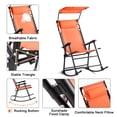 thumbnail image 4 of Costway Folding Rocking Chair Rocker Porch Zero Gravity Furniture Sunshade Canopy Orange, 4 of 10