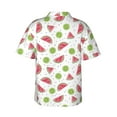 thumbnail image 3 of Daiia Watermelon And Kiwi Hawaiian Shirt for Men Gentle Cotton Regular Short Sleeve Casual-X-Large, 3 of 9