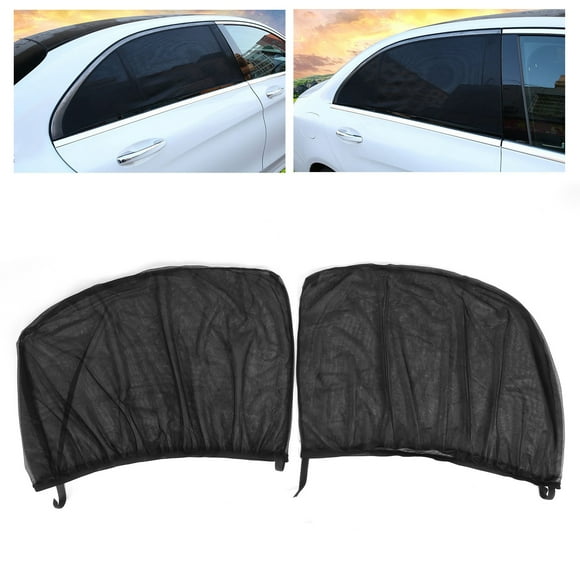 2 Pcs Pare-Soleil de Fenêtre de Voiture, Pare-Soleil de Fenêtre Arrière de Voiture en Maille de Nylon Respirante, Rideaux de Fenêtre Arrière de Voiture pour la Protection de Bébé, Ajustement Universel pour la Plupart des Voitures de 99 %