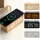 thumbnail image 1 of Fiudx Reloj de Madera con Carga Inalámbrica, Pantalla de Temperatura y Humedad, Luz Nocturna Led y Modo Silencioso, Diseño Inteligente Multifuncional, Carga Rápida, Ideal para Oficina En Casa, Tamaño, 1 of 4
