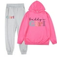 thumbnail image 1 of Odeerbi 2-9 Años Niñas Día Del Padre Conjuntos de Algodón Sudaderas Con Capucha Pantalones de Dos Piezas Conjunto de Manga Larga Con Capucha Sudaderas, 1 of 3