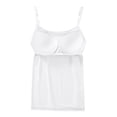 thumbnail image 4 of GlTpooo Women's Cami With Built-In Shelf Bra Plus Stretch with Adjustable Spaghetti Straps Basic Undershirt Layer Tank Top White S, 4 of 4