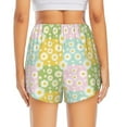thumbnail image 4 of Uemuo Daisies Flowers Pattern Women's Athletic Shorts High Waisted Running Shorts with Liner Pockets Gym Elastic Workout Shorts-XX-Large, 4 of 9