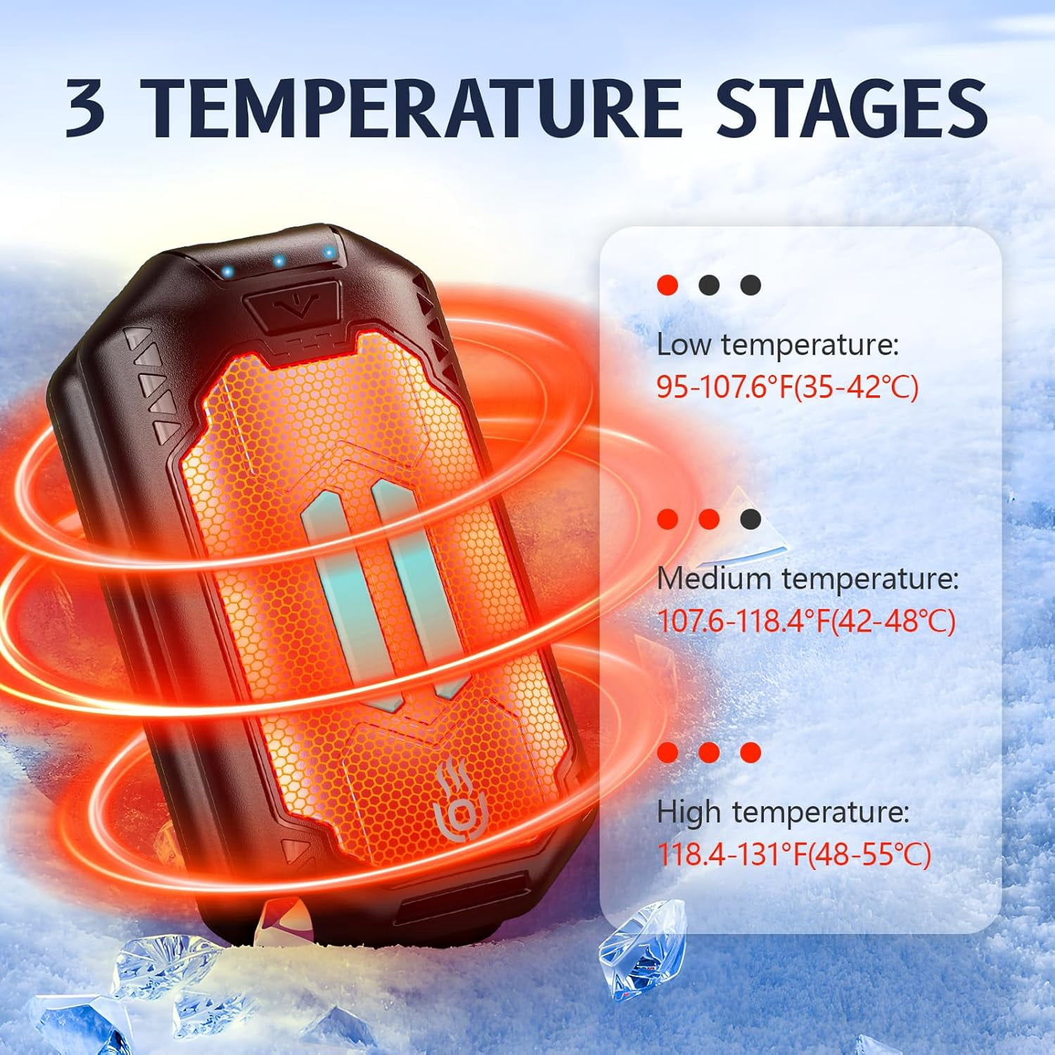 Hand Warmers Rechargeable Electric 2 Pack Portable Pocket Hands Hand Warmers 20 Hrs Long Safe Heat 3 Settings for Women Men Hunting Camping Skiing 2025