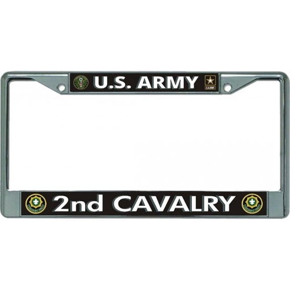 U.S. Army 2nd Cavalry Chrome License Plate Frame