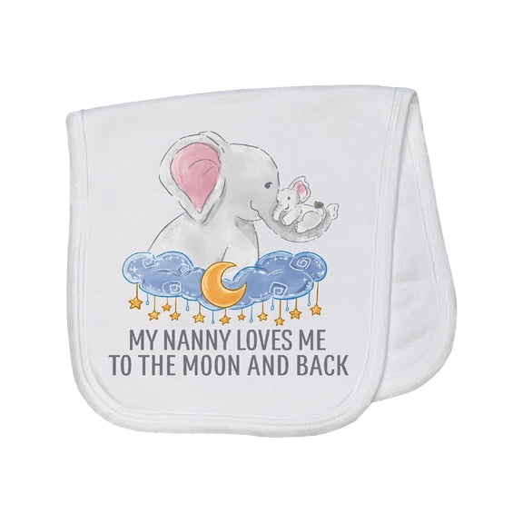Inktastic My Nanny Loves Me to the Moon and Back Baby Burp Cloth