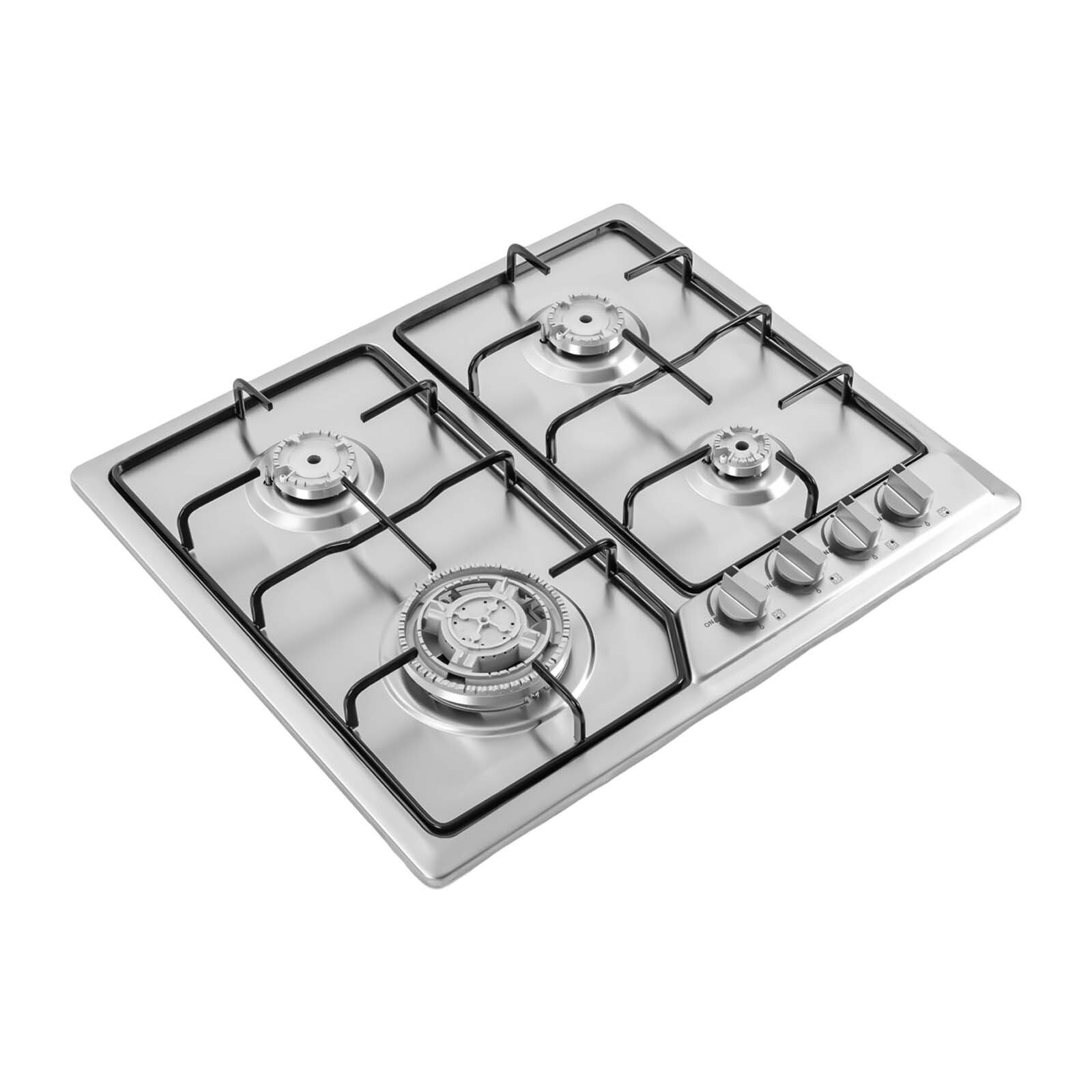 PEAKORA22"x20" Built in Gas Cooktop 4 Burners Stainless Steel Stove Top NG/LPG Gas Hob~