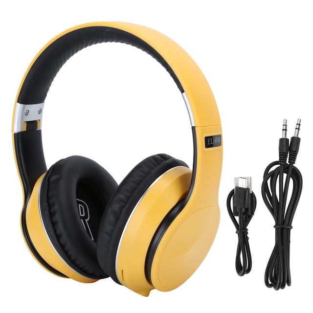Auriculares inalámbricos Bluetooth plegables, estéreo, deportivos, con radio (amarillo)